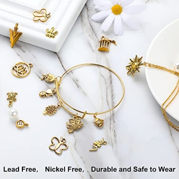 SANNIX 350Pcs Antique Gold Charms for DIY Jewelry Making