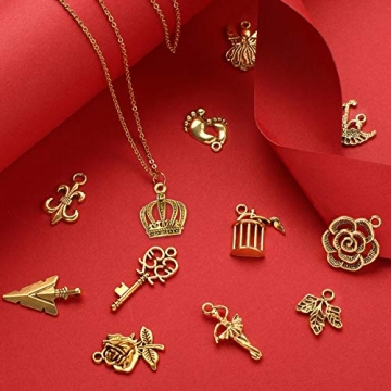 SANNIX 350Pcs Antique Gold Charms for DIY Jewelry Making