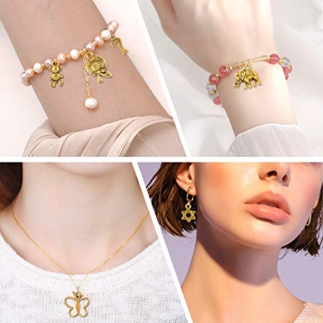 SANNIX 350Pcs Antique Gold Charms for DIY Jewelry Making