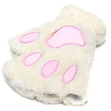 Odema Women's Bear Plush Cat Paw Claw Gloves - Cozy & Cute