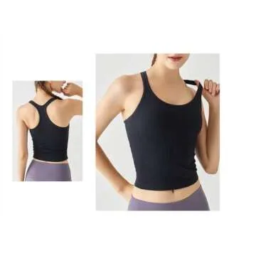 sphinx cat Ribbed Workout Short Racerback Tank Tops for Women with Built in Bra
