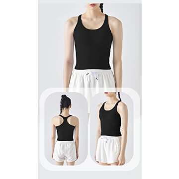 sphinx cat Ribbed Workout Short Racerback Tank Tops for Women with Built in Bra
