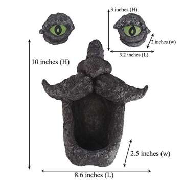 jinhuoba Tree Face Decors Wild Bird Feeders, Whimsical Big Eyes Old Man Face for Tree Hugger Yard Art Garden Sculptures
