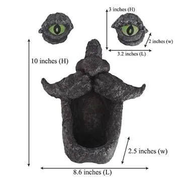 jinhuoba Tree Face Decors Wild Bird Feeders, Whimsical Big Eyes Old Man Face for Tree Hugger Yard Art Garden Sculptures