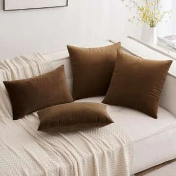 MIULEE Pack of 2, Velvet Soft Solid Decorative Square Throw Pillow Covers Set Cushion Case for Sofa Bedroom Car 20 x 20 Inch 50 x 50 Cm