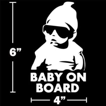 TOTOMO Baby on Board Sticker for Cars Funny Cute Safety Caution Decal Sign for Car Window and Bumper No Need for Magnet or Suction Cup - Carlos from The Hangover (2 Pack)