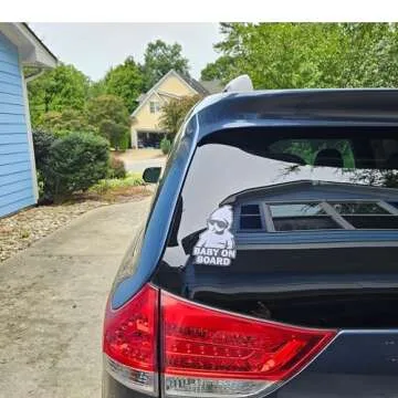 TOTOMO Baby on Board Sticker for Cars Funny Cute Safety Caution Decal Sign for Car Window and Bumper No Need for Magnet or Suction Cup - Carlos from The Hangover (2 Pack)