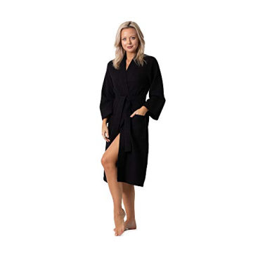 Turkish Linen Waffle Knit Spa Robes for Women - Lightweight Comfort