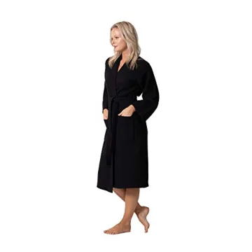 Turkish Linen Waffle Knit Spa Robes for Women - Lightweight Comfort