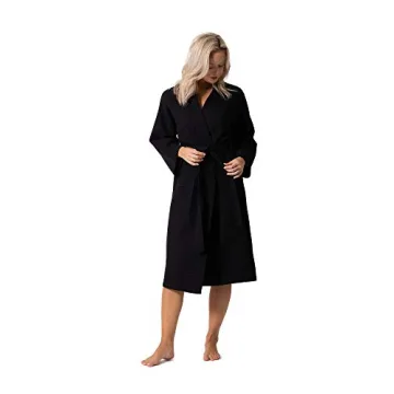 Turkish Linen Waffle Knit Spa Robes for Women - Lightweight Comfort