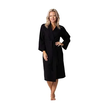 Turkish Linen Waffle Knit Spa Robes for Women - Lightweight Comfort