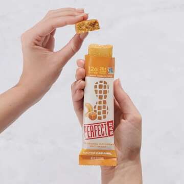 Perfect Bar Original Refrigerated Protein Bar, Salted Caramel, 2.2 Ounce Bars, 8 Count