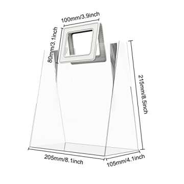 Zwish 6PCS Clear Gift Bags with Handle 8.5 x 8.1 x 4.1Inch PVC Tote Bags Clear Gift Bag Bulk for Party Favor, Wedding, Birthday, Baby Shower, Shopping Bag, Christmas Gift Bags