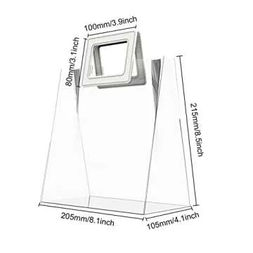 Zwish 6PCS Clear Gift Bags with Handle 8.5 x 8.1 x 4.1Inch PVC Tote Bags Clear Gift Bag Bulk for Party Favor, Wedding, Birthday, Baby Shower, Shopping Bag, Christmas Gift Bags