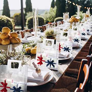 Zwish 6PCS Clear Gift Bags with Handle 8.5 x 8.1 x 4.1Inch PVC Tote Bags Clear Gift Bag Bulk for Party Favor, Wedding, Birthday, Baby Shower, Shopping Bag, Christmas Gift Bags