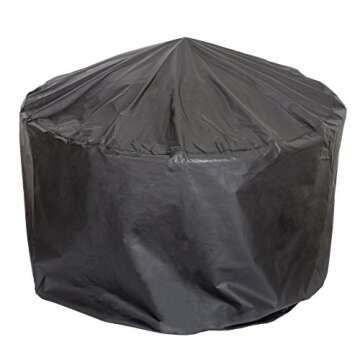 Fire Pit - 32-Inch Outdoor Fireplace with Spark Screen, Poker, and Cover - Wood-Burning Fire Pit for Yard, Patio, or Camping by Pure Garden (Bronze)