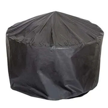 Fire Pit - 32-Inch Outdoor Fireplace with Spark Screen, Poker, and Cover - Wood-Burning Fire Pit for Yard, Patio, or Camping by Pure Garden (Bronze)