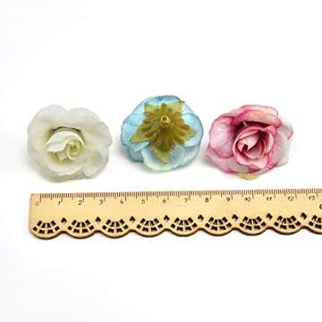 Silk Flowers in Bulk Wholesale Mini Silk Gradient Orchid Artificial Flower Head for Wedding Decoration DIY Wreath Accessories Craft Fake Flowers 30pcs 1.18inch (Multicolor)