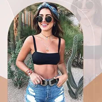 WHIPPY Vintage Western Leather Belt for Women Double Buckle Retro Cowgirl Waist Belts for Jeans Pants and Dresses Black Silver Tone S