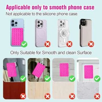 Hlija Suction Cup Phone Case Mount Double-Sided,Silicon Sticky Phone Stand for iPhone and Android, Hands-Free Strong Grip Holder for Selfies and Videos -Rose