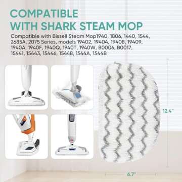 BIHARNT 6 Pack Washable Steam Mop Pads Replacement for Bissell PowerFresh 1940 1806 1544 2075 Series...