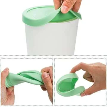 Peohud 4 Pack Ice Cream Containers, 1 Quart Freezer Storage Tubs with Silicone Lids for Ice Cream, Sorbet and Gelato, Freezer Dishwasher Safe