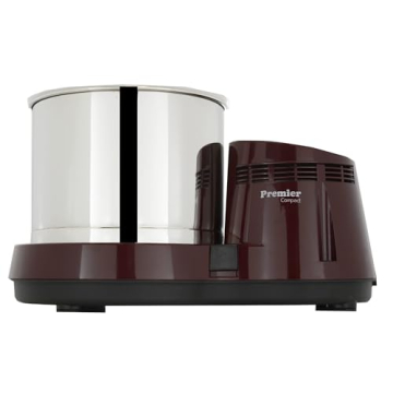 Premier Compact Table Top Wet Grinder with Atta Kneader & Coconut Scraper - 2L, 110V, Red
