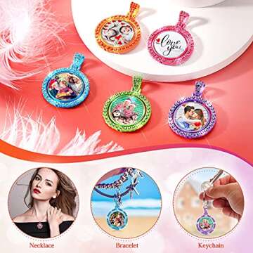 Hicarer 30 Pcs Rhinestone Bezel Pendant Trays for DIY Jewelry