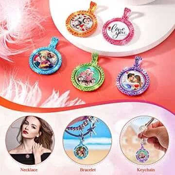 Hicarer 30 Pcs Rhinestone Bezel Pendant Trays for DIY Jewelry