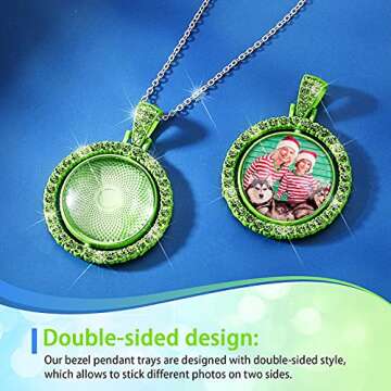 Hicarer 30 Pcs Rhinestone Bezel Pendant Trays for DIY Jewelry