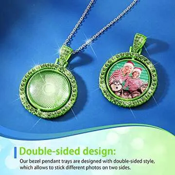 Hicarer 30 Pcs Rhinestone Bezel Pendant Trays for DIY Jewelry