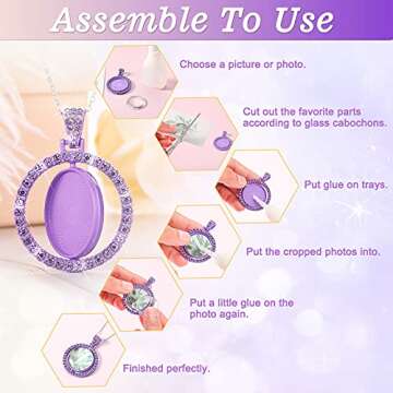 Hicarer 30 Pcs Rhinestone Bezel Pendant Trays for DIY Jewelry