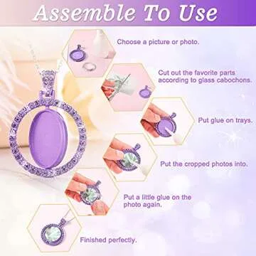 Hicarer 30 Pcs Rhinestone Bezel Pendant Trays for DIY Jewelry