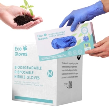 Eco Gloves Eco-friendly Biodegradable Nitrile Disposable Gloves Powder Free Latex Free Food Prep Bea...