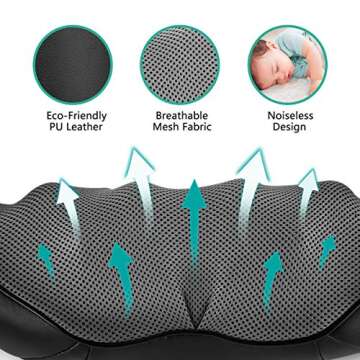 Medcursor Neck Back Massager with Heat, Electric Shiatsu Back Massage Device, Portable Deep Tissue 3D Kneading Pillow for Muscle Pain Relief, Home, Office, Car Use - Ideal Gifts