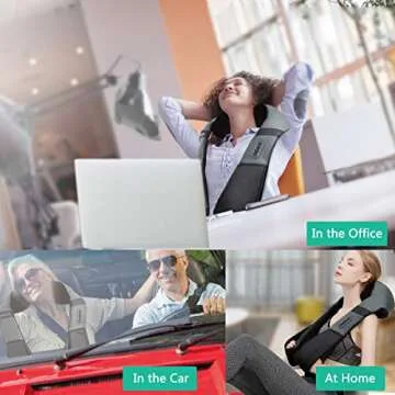 Medcursor Neck Back Massager with Heat, Electric Shiatsu Back Massage Device, Portable Deep Tissue 3D Kneading Pillow for Muscle Pain Relief, Home, Office, Car Use - Ideal Gifts