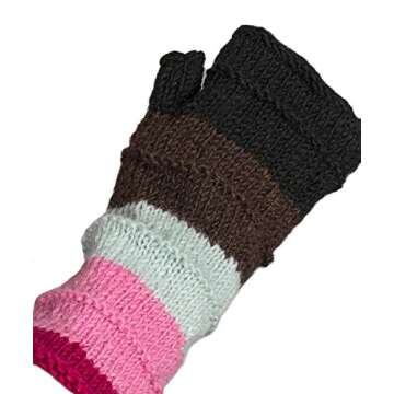 Tribe Azure Fair Trade Wool Arm Warmers for Women