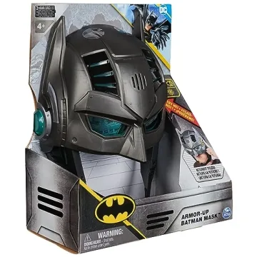 DC Comics, Armor-Up Batman Mask with Visor, 15+ Sounds & Phrases, Lights, Super Hero Costume, Kids Roleplay for Boys and Girls Ages 4+