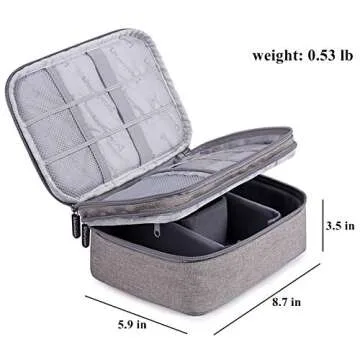 Rownyeon Makeup Train Cases Travel Makeup Bag Waterproof Portable Cosmetic Cases Organizer with Adjustable Dividers for Cosmetics Makeup Brushes Toiletry Jewelry Digital Accessories (Grey Small)