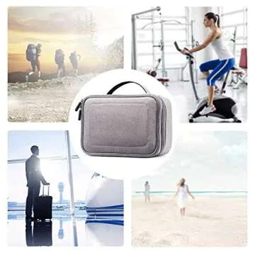 Rownyeon Makeup Train Cases Travel Makeup Bag Waterproof Portable Cosmetic Cases Organizer with Adjustable Dividers for Cosmetics Makeup Brushes Toiletry Jewelry Digital Accessories (Grey Small)