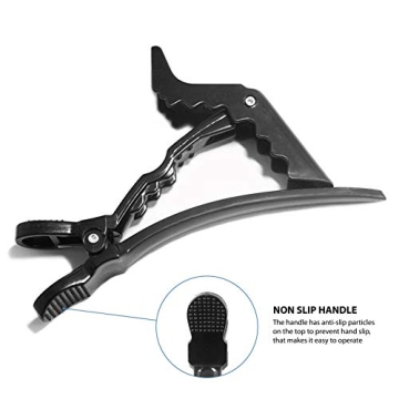 Deke Home Women styling hairclip - 12 pcs professional alligator plastic hair sectioning clips - Durable alligator hair clip with nonslip grip & wide gator big teeth for easy styling thick/thin