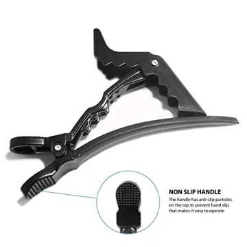 Deke Home Women styling hairclip - 12 pcs professional alligator plastic hair sectioning clips - Durable alligator hair clip with nonslip grip & wide gator big teeth for easy styling thick/thin