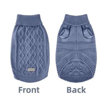 MengMengDa,Dog Pullover Sweater, Cold Weather Cable Knitwear, Warm Clothes for Chihuahua, Bulldog, D...