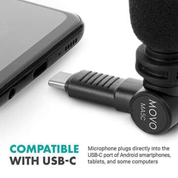 Movo MA5C USB C Microphone - Portable Professional Sound