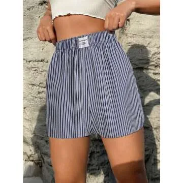 Stylish OYOANGLE Summer Casual Striped Shorts for Women