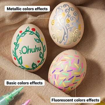 Ohuhu 40 Colors Acrylic Paint Pens: Acrylic Paint Markers for Easter Eggs Rock Painting DIY Water-Based Paint Markers for Stone Wood Glass Ceramic Fabric Canvas Plastic Metal