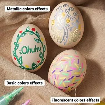 Ohuhu 40 Colors Acrylic Paint Pens: Acrylic Paint Markers for Easter Eggs Rock Painting DIY Water-Based Paint Markers for Stone Wood Glass Ceramic Fabric Canvas Plastic Metal