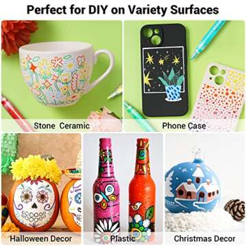 Ohuhu 40 Colors Acrylic Paint Pens: Acrylic Paint Markers for Easter Eggs Rock Painting DIY Water-Based Paint Markers for Stone Wood Glass Ceramic Fabric Canvas Plastic Metal
