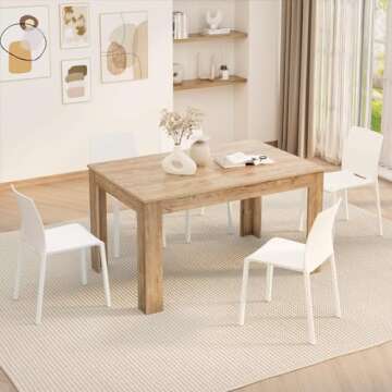 Mobili Fiver, Easy, Extendable Dining Table, 55,1(86,6) x35,4 in, Oak, for 6-8 People, Expandable Dining Table for Kitchen, Italian Furniture