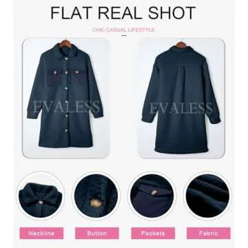 EVALESS Fuzzy Fleece Jacket Women Plus Size Cozy Teddy Coat